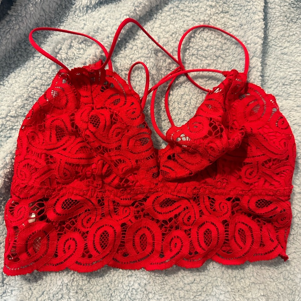 Red PINK non padded bralette